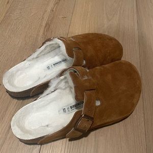 Birkenstock Shearling Boston Clog in mink
